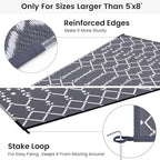 Smiry Outdoor Rug 6x9 ft, Waterproof Reversible Plastic Straw Rugs, Boho - Image 4