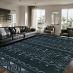 SERISSA 8x10 Area Rugs for Living Room, Washable Non-Slip Grey Boho Rug by SERISSAHomeDecorCollection