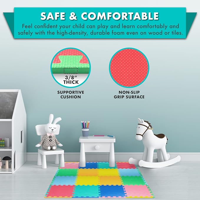 ProSource Baby Play Mat, Soft Foam Floor Tiles - Image 4