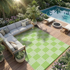 Garvee Waterproof Outdoor Rug 8x10, Checkered Foldable Plastic Straw Patio - Image 6