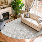 jinchan Zenith Corner Rug 7x7 Area Rug Floral Soft Aesthetic Rug Non-Slip Low - Image 9