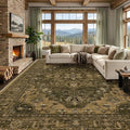 RELEANY Area Rugs Large 9'x12' Washable Non-Slip, Floral Vintage Distress by RELEANY
