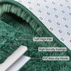 Soft Runner Rugs for Bedroom Hallways, 2 Packs 2x6 Green Fluffy Shag Throw Area - Image 5