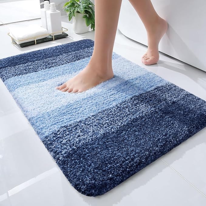 OLANLY Small Bathroom Rugs Mat 24x16, Extra Soft Absorbent Microfiber Bath Rugs by OLANLY