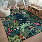 LIVEBOX Washable Bedroom Rug 8x10 Under Bed, Modern Stain Resistant Dark Green - Image 8