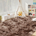 4x6 Ft Shag Brown Area Rug for Bedroom Living Room, Tie-Dyed Ultra Soft Fluffy - Image 9
