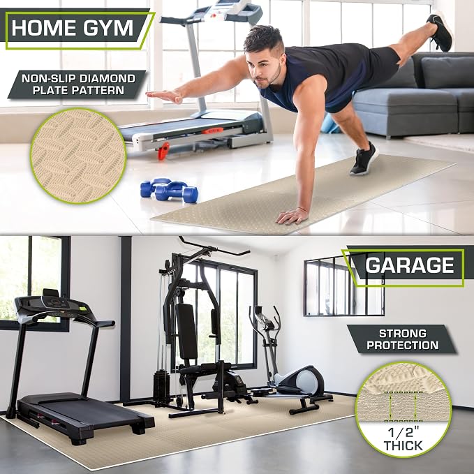 ProsourceFit Exercise Puzzle Mat 1/2-inch, EVA Interlocking Foam Floor Tiles - Image 3