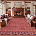 SERISSA 9x12 Area Rugs for Living Room, Washable Non-Slip Red 0chre Boho Rug by SERISSAHomeDecorCollection