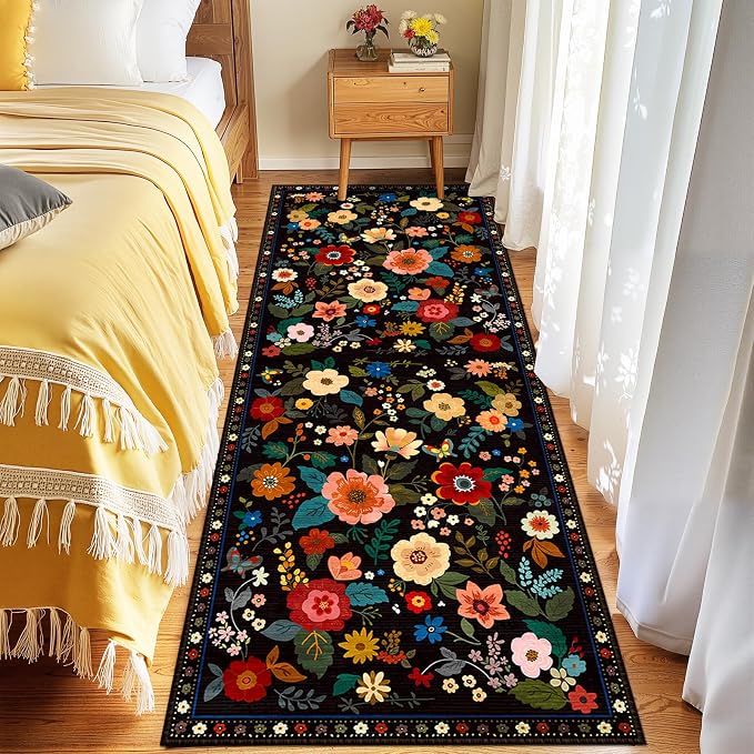 RELEANY Floral 2x8 Area Rugs Washable Print Boho Cute Carpet Non Slip Flower - Image 6