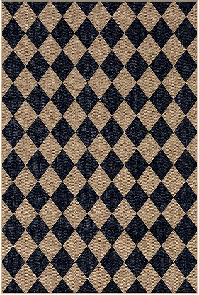 Lahome Colette Checkered Easy Jute Patio Rug, 6x9 Washable Indoor Outdoor Rug - Image 9