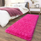 Soft Shag Runner Rugs for Girls Bedroom, 2x6 Hot Pink Fluffy Throw Area Rug Non - Image 2