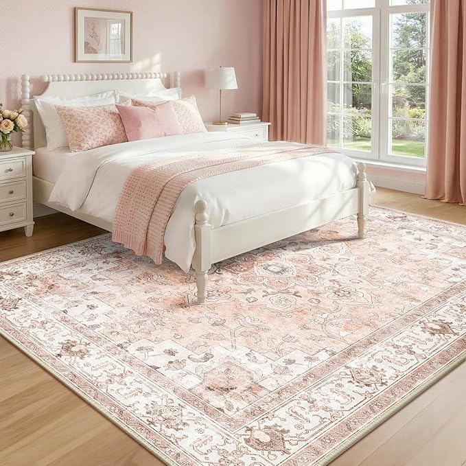 CAPALOCA Machine Washable Rugs Nursery Rug 8x10 Cute Girl Non Slip Low Pile - Image 2