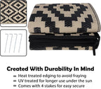SAND MINE Waterproof Outdoor Rug 8x8 ft, Plastic Reversible Rug, Modern Area Rug - Image 4