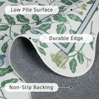 DCX Washable Botanical Floral 5x5 Roung Rug, Non Slip Low Pile Carpet - Image 7