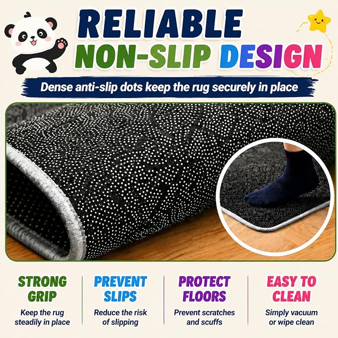 ABC Kids Play Rug, Non-Slip Classroom Carpet, soft low-pile surface, non-slip - Image 6