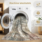 6x9 Area Rug Washable Rugs: Living Room Large Abstract Modern Soft Stain - Image 2