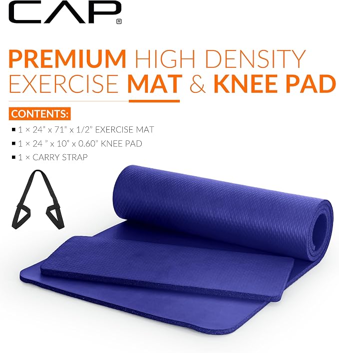 CAP Barbell 1/2-Inch High Density Exercise Yoga Mat - Image 2