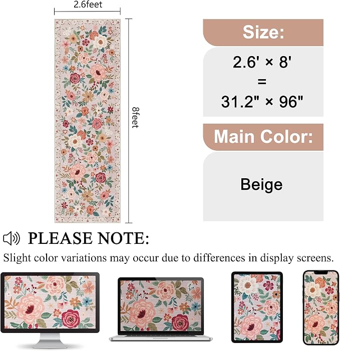 DUKINO Runner Rug, 2.6x8 Kitchen Runner Rug - Image 2