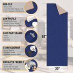 Ottomanson Hallway Runner Rug 20" x 59" Non Slip Solid Area Rugs Easy to Clean - Image 2