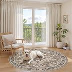 6ft Round Vintage Living Room Area Rug - Image 5