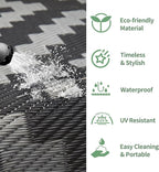 GENIMO Outdoor Rugs 8'x10' Waterproof, Reversible Mats, Area Plastic Straw Rug - Image 5