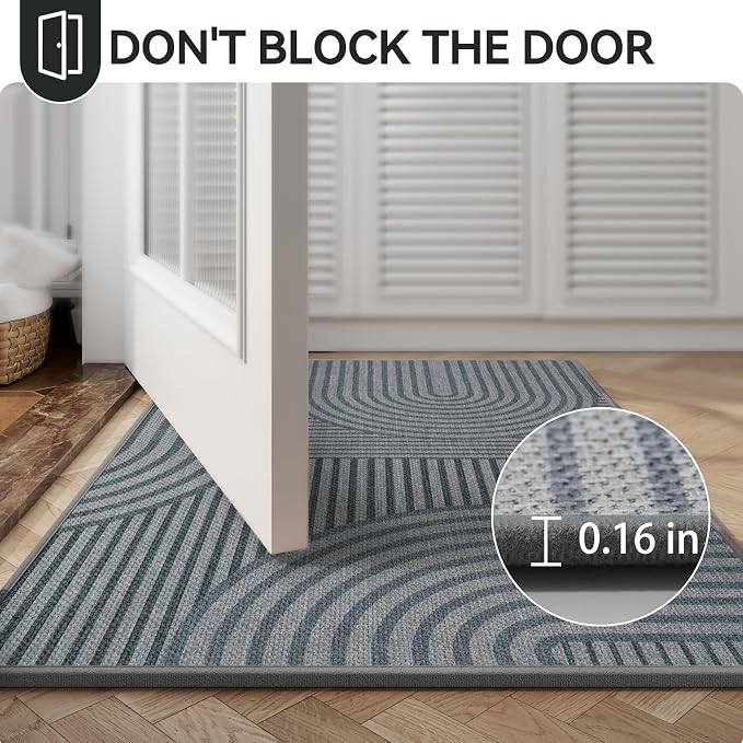 Front Door Mat 24''x35'', Absorbent Dirt Resist Washable Non Slip Low-Profile - Image 5