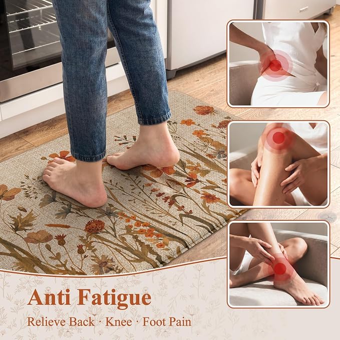 KIMODE Fall Kitchen Mats Cushioned Anti Fatigue, Non Slip Kitchen Mats - Image 2