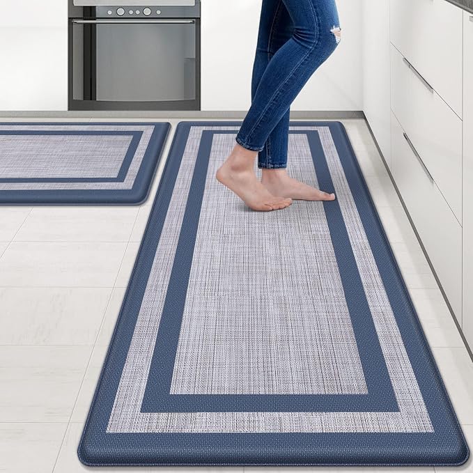 Mattitude Kitchen Mats Set of 2 Cushioned 0.47 inch Kitchen Rugs Non-Skid Rug by Mattitude