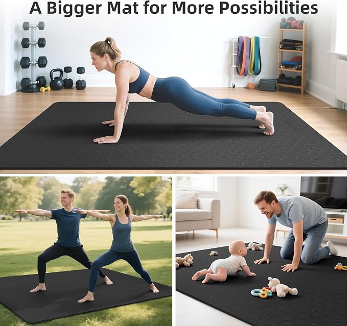 Extra Large Yoga Mat – 72"x48" or 78"x57", 1/4"–1/2" Thick Mat - Image 7