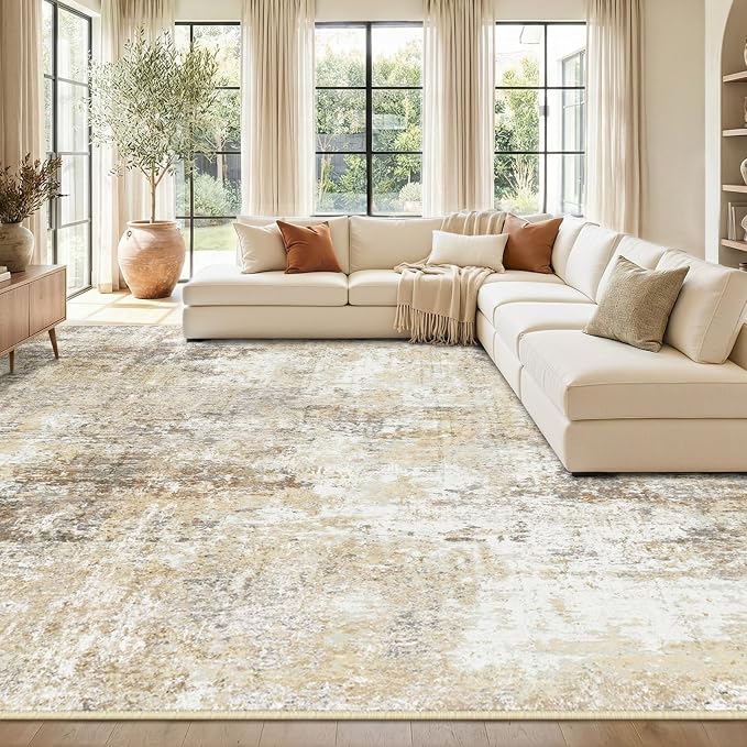 RELEANY Washable Area Rugs 10'x14 Non-Slip Modern Abstract Soft by RELEANY