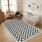 GarveeHome 5x7 Washable Rug for Bedroom Modern Abstract Checkered Carpets - Image 8