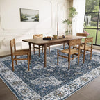 Area Rug 8x10 Washable Rug, Vintage Boho Medallion Rugs Non-Slip Soft Low Pile - Image 3