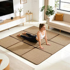 71'' x 71'' Large Japanese Tatami Mat, 0.47'' Thickness Foldable Rattan - Image 8