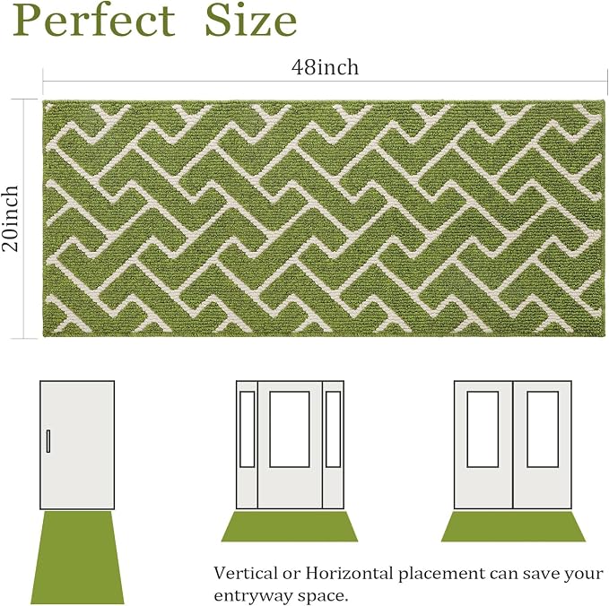 hicorfe Dirt Trapper Indoor Doormat, Non Slip Backing Washable Door Mats - Image 2