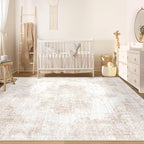 Area Rug 6x9 Vintage Rugs: Washable Living Room Rug Retro Medallion Distressed - Image 3