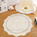 GarveeHome Scalloped Round Washable Rug, Soft Modern Round Rugs 5 ft Circle - Image 8