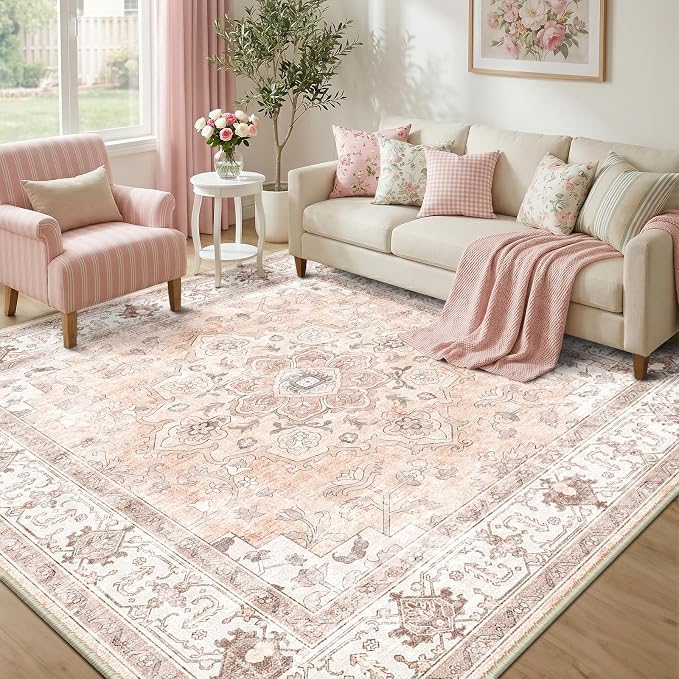 CAPALOCA Machine Washable Rugs Nursery Rug Sq6ft Cute Girl Non Slip Low Pile - Image 9