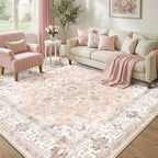 CAPALOCA Machine Washable Rugs Nursery Rug Sq6ft Cute Girl Non Slip Low Pile - Image 9