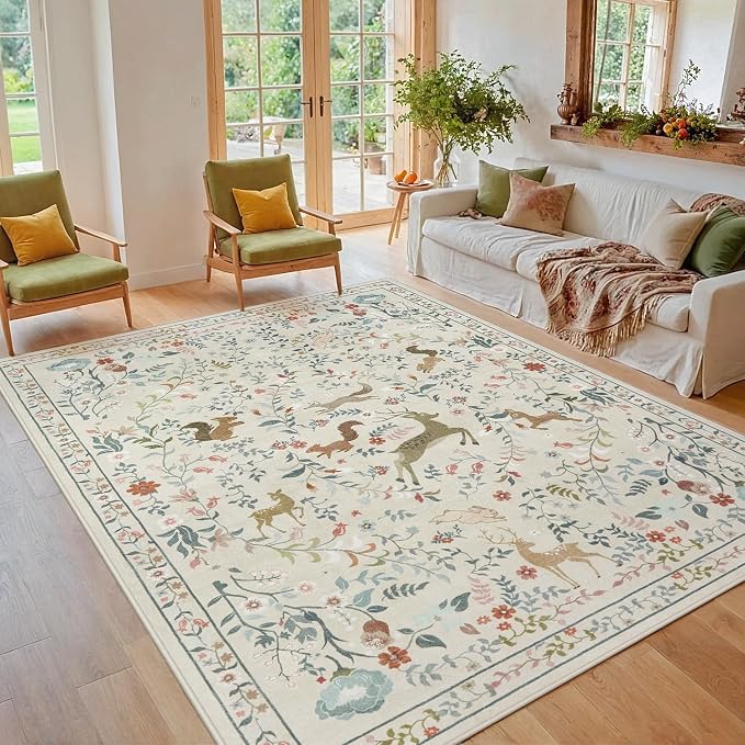 6x9 Area Rugs Washable Rug: Large Boho Living Room Rug Soft Non-Slip Low Pile - Image 8