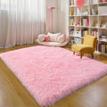 KICHOWUA Thick Area Rug 5x7 Pink Fluffy Shag – Ultra Soft Plush Fuzzy Washable by KICHOWUA