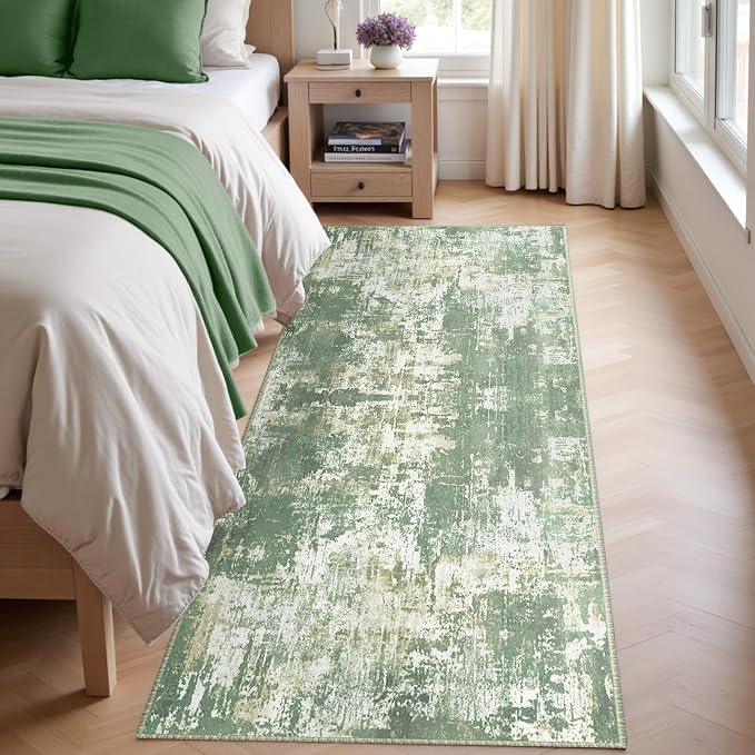 RELEANY Washable Area Rugs 2'x6' Non-Slip Modern Abstract Soft - Image 3
