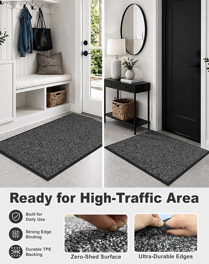 Mibao Front Door Mat Indoor Entrance, Dirt Trapper Welcome Mat - Image 6