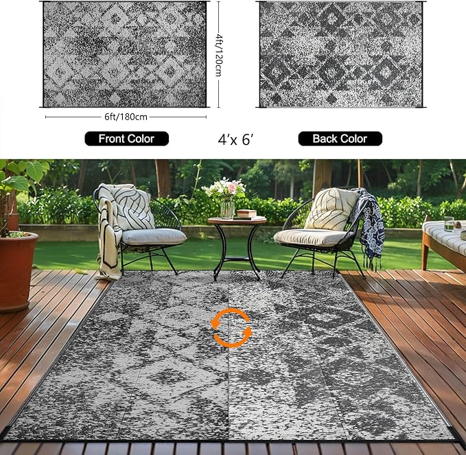 Outdoor Patio Plastic Straw Rug - Image 4