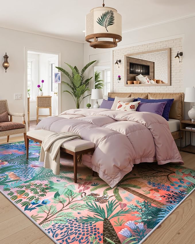 LIVEBOX Washable 6x9 Rug for Living Room, Soft Jungle Animal Print Rugs for - Image 2