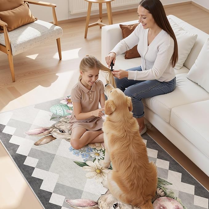 cotiled Area Rug for Living Room, Washable Non-Slip Large Area Rug, Indoor - Image 5