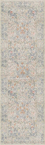 Vintage Beige Blue 2'6" x 8' Runner Rug - Image 2