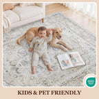 6x9 Area Rugs for Living Room:Beige Washable Vintage Medallion Carpet Non-Slip - Image 5