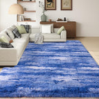 Shag Rugs for Bedroom, 4x6 Abstract Blue Soft Fuzzy Rugs for Living Room - Image 4