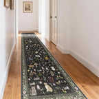 2x12 Washable Rug Runner, Non Slip Low Pile Hallway Cat Runner Rug, Stain by Puino