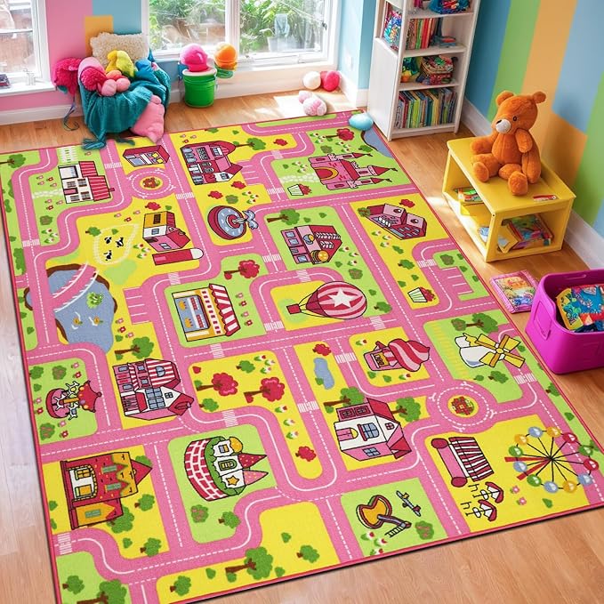 Capslpad Kids Play Rug 6.6x5.0 ft Large Size Kids Rug by CapslpadDirect